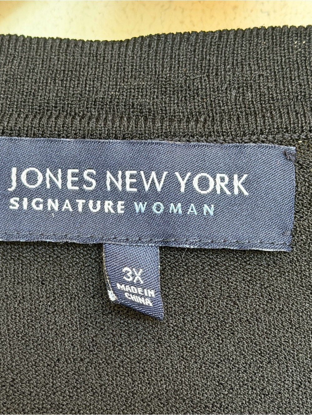 Jones New York Signature Woman 3X Black Beaded Embellished Cardigan - Picture 4 of 5